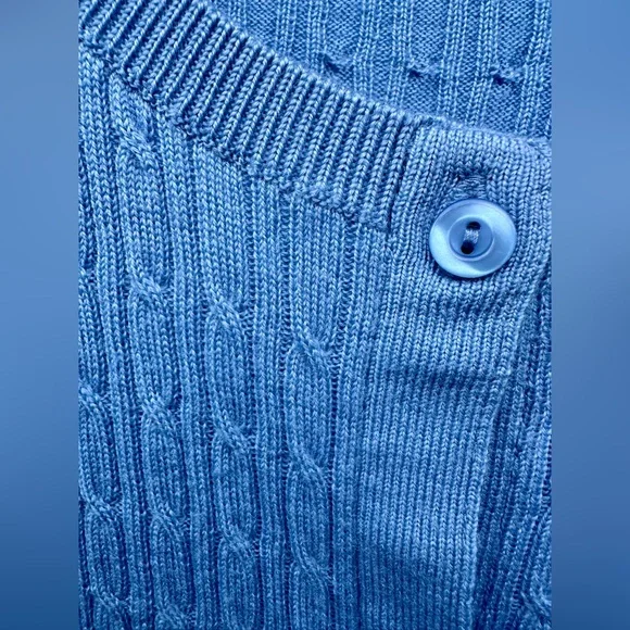 EUC Pendleton Merino Cable Knit Blue Textured Women's Cardigan Sweater, XL - Picture 5 of 12